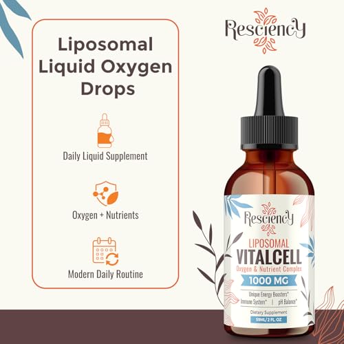 13-in-1 Liquid Oxygen Boost & Nutrient Supplement, Liposomal Optimized-Delivery Blend with Trace Minerals, Amino Acids, CoQ10, B Vitamins & Fulvic Acid, Daily Wellness Liquid Oxygen Drops, 2 fl oz ResciencyBuy Supplements Australia