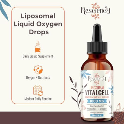 13-in-1 Liquid Oxygen Boost & Nutrient Supplement, Liposomal Optimized-Delivery Blend with Trace Minerals, Amino Acids, CoQ10, B Vitamins & Fulvic Acid, Daily Wellness Liquid Oxygen Drops, 2 fl oz ResciencyBuy Supplements Australia