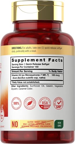 Carlyle Vitamin K2 Supplement 100mcg | K2 MK7 | 150 Softgels | Non-GMO CarlyleBuy Supplements Australia