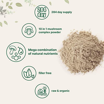 Sustainably US Grown, Organic Mega Mushroom 10 in 1 Complex Formula Powder Micro IngredientsBuy Supplements Australia