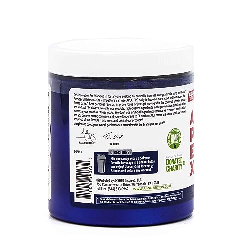 PERFORMANCE INSPIRED Nutrition - APEX Pre Workout Powder - Increase Energy & Endurance - Caffeine - Beta Alanine - All Natural - Vegan Formula - Strawberry Kiwi