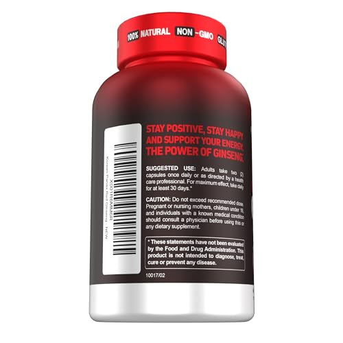 Herbtonics Korean Red Panax Ginseng 1500mg - Energy Supplement for Peak Performance, Focus & Vitality - High Potency Ginseng Root Extract - 120 Vegan Capsules HerbtonicsBuy Supplements Australia