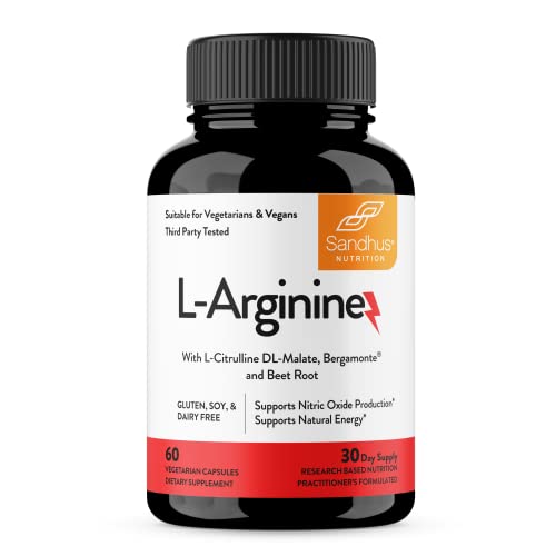 Sandhu's L-Arginine with Nitric Oxide Precursor | Made in The USA| 30 Days Supply Sandhu'sBuy Supplements Australia