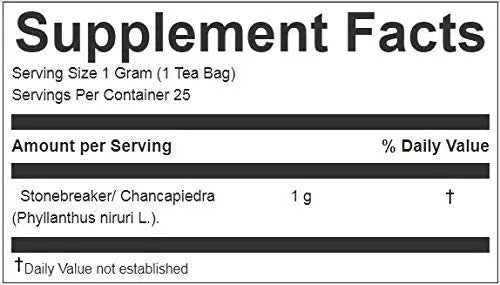 Stone Breaker Chanca Piedra Herbal Tea - 100% Naural from Peru (2x 25 Tea Bags Pack) Natural Kidney Cleanse & Gallbladder Stones Support– Detoxify Urinary Tract, Flush Impurities, Clear Urinary System AOSGYABuy Supplements Australia