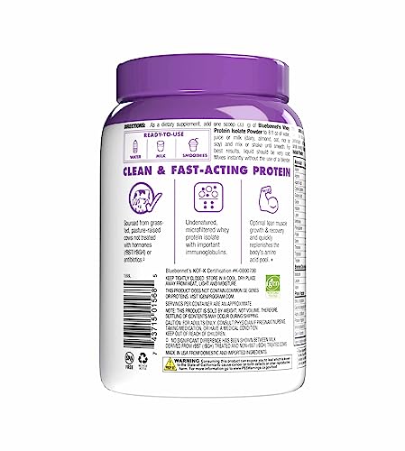 Bluebonnet Nutrition Whey Protein Isolate Powder, 14 Serving, Vanilla, 1 lb BluebonnetBuy Supplements Australia