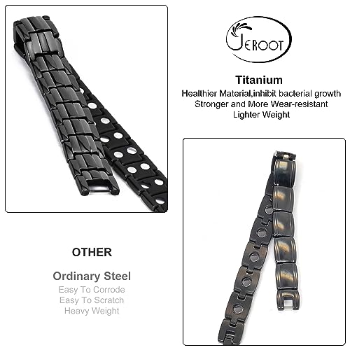 JEROOT Magnetic Bracelets for Men, Pure Titanium Double Row Strong Magnets JEROOTBuy Supplements Australia