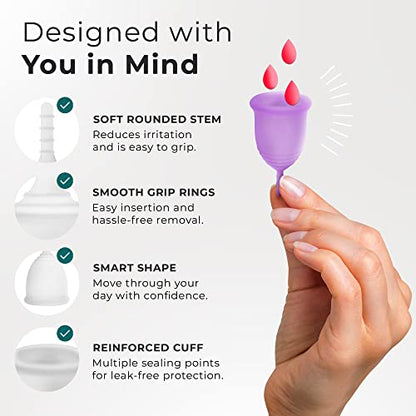 CareCup Menstrual Cups - Set of 2 Reusable Period Cups - Premium Design with Soft, Flexible CarecupBuy Supplements Australia