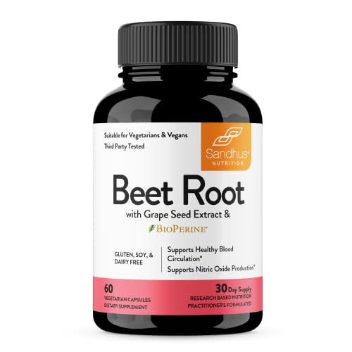 Sandhu's Beet Root Powder Capsules with Bioperine| 60 Capsules, 60 Days Supply Sandhu'sBuy Supplements Australia