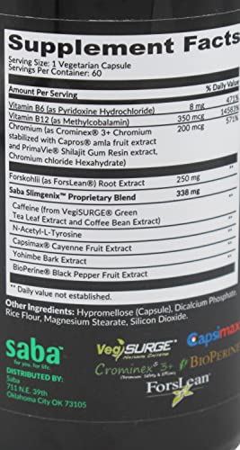 Saba SlimGenix -Energy, Weight Management, Appetite Control, Focus, Fat Burner SabaBuy Supplements Australia