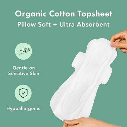 Rael Pads for Women, Organic Cotton Cover - Period Pads with Wings, Feminine Care, Sanitary Napkins RaelBuy Supplements Australia
