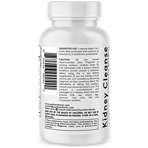 Youth & Tonic Kidney Cleanse Detox for Residual Metabolic Waste & Excess Body Water Youth & TonicBuy Supplements Australia