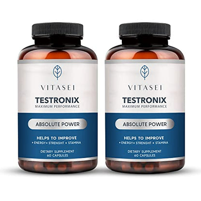 VITASEI Testronix Performance Supplement for Men - Energy and Muscle Supplements for Mens Health - 60 Capsules (Pack of 2) VITASEIBuy Supplements Australia