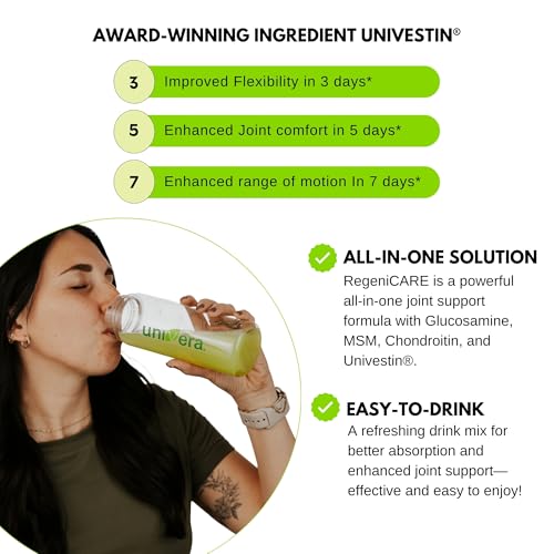 Holiday Gift Set, Joint Support with Univestin®, Glucosamine, Chondroitin & MSM — Bottle & Frother Included, Green Apple Flavor, 30 Servings UniveraBuy Supplements Australia