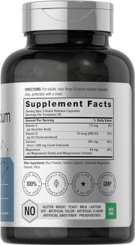 Coral Calcium 1500mg 150 Capsules | Plus Magnesium | Non-GMO, Gluten Free Supplement HorbäachBuy Supplements Australia