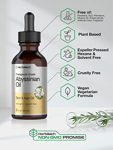 Abyssinian Oil 4 fl oz | Hair and Skin Oil | 2 Pack of 2oz | Paraben, SLS and Fragrance Free HorbäachBuy Supplements Australia