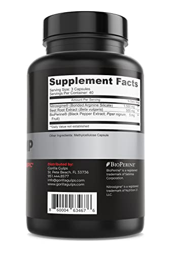Gorilla Gulps - Primal Pump Nitric Oxide Supplement Nootropic 1500mg Nitrosigine L Gorilla GulpsBuy Supplements Australia