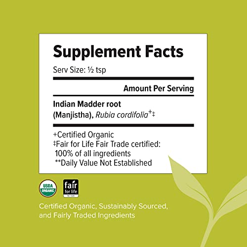 Banyan Botanicals Manjistha Powder, Spice Jar - USDA Organic - Rubia cordifolia - Cleanses Banyan BotanicalsBuy Supplements Australia