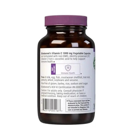Bluebonnet Nutrition Vitamin C 1000 mg Vegetable Capsules, Ascorbic Acid, For Immune Health & Skin Health, Vegan, Vegetarian BlueBonnetBuy Supplements Australia