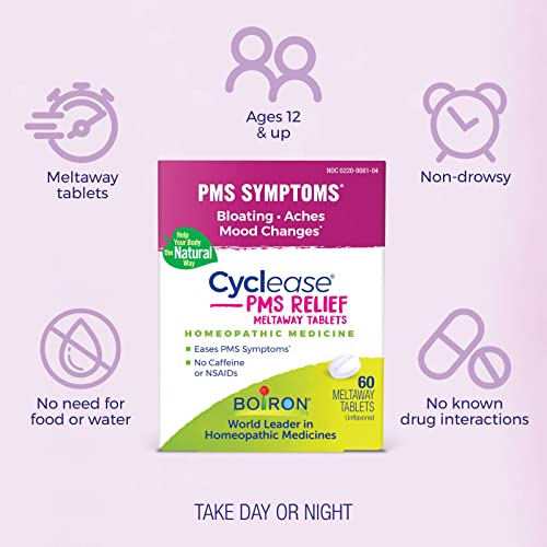 Boiron Cyclease PMS Relief Tablets for Symptoms from PMS of Bloating, Aches, Mood Swings, and Irritability BoironBuy Supplements Australia
