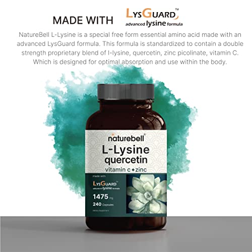 NatureBell L-Lysine 1000mg + Quercetin 250mg Supplement, 240 Capsules, Free Form NatureBellBuy Supplements Australia