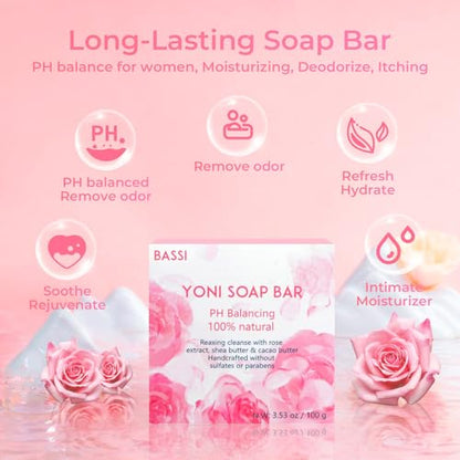 Yoni Soap Bars & Natural Yoni Oil Set, Natural Yoni Oil Vaginal Wash for Women Feminine Wash BASSIBuy Supplements Australia