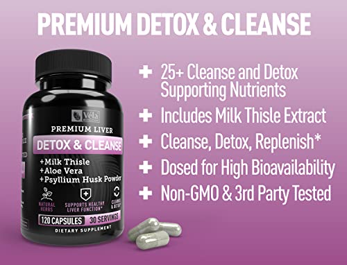 Véla Colon Cleanse & Liver Detox Formula Cleanse - 22 Herbs with Milk Thistle, Turmeric VélaBuy Supplements Australia