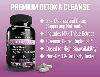 Véla Colon Cleanse & Liver Detox Formula Cleanse - 22 Herbs with Milk Thistle, Turmeric VélaBuy Supplements Australia