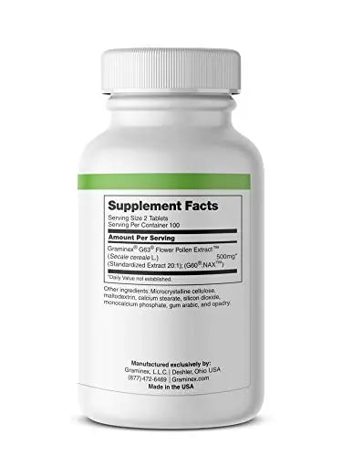 Graminex PollenAid Prostate Supplement: All Natural Prostate Support for Bladder Control & Urinary Tract Health, Rye Pollen Extract Made in USA, 200 Tablets (Pack of 2) GraminexBuy Supplements Australia