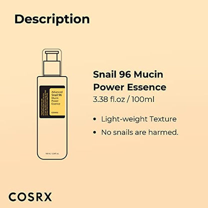 COSRX Snail Mucin 96% Power Repairing Essence 3.38 fl.oz 100ml COSRXBuy Supplements Australia