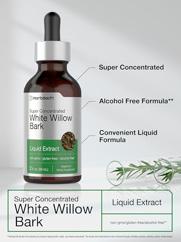 White Willow Bark Extract | 2 fl oz | Alcohol Free Liquid Tincture | Super Concentrated HorbäachBuy Supplements Australia