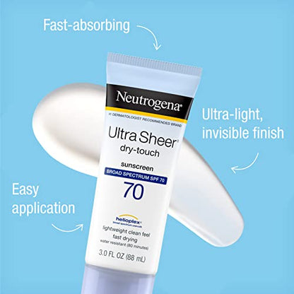 Neutrogena Ultra Sheer Dry-Touch Sunscreen Lotion, Broad Spectrum SPF 70 UVA/UVB NeutrogenaBuy Supplements Australia