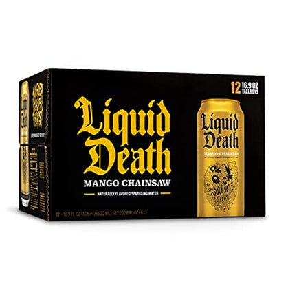 Liquid Death Flavored Sparkling Water with Agave, Mango Chainsaw, 16.9 oz Tallboys Liquid DeathBuy Supplements Australia