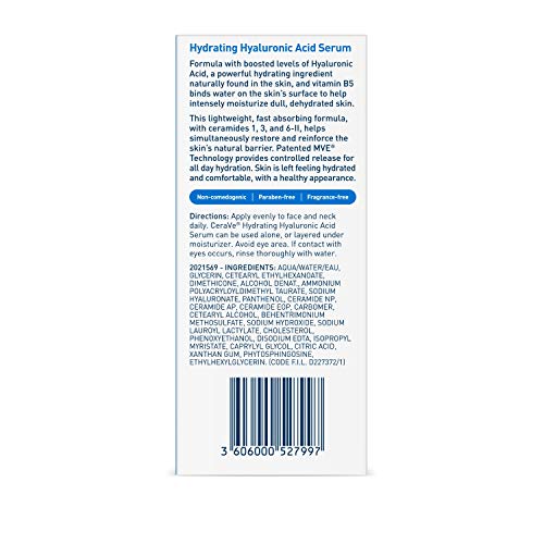 Cerave Hyaluronic Acid Serum for Face with Vitamin B5 and Ceramides CeraVeBuy Supplements Australia