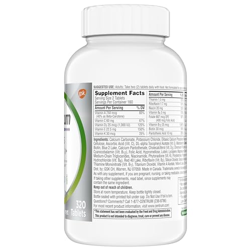 Centrum Minis Silver Multivitamin for Adults 50 Plus, Multimineral Supplement, Vitamin D3, B-Vitamins, Gluten Free, Non-GMO Ingredients CentrumBuy Supplements Australia