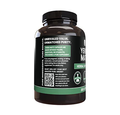 PURE ORIGINAL INGREDIENTS Yerba Mate (365 Capsules), No Magnesium Or Rice Fillers PURE ORIGINAL INGREDIENTSBuy Supplements Australia