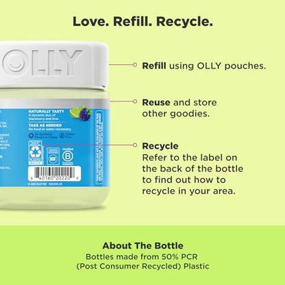OLLY Pre-Game Energize Workout Gummy Rings, S7 Plant-Based Blend, B Vitamins, Berry OLLYBuy Supplements Australia