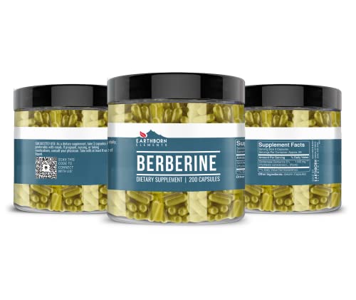 Earthborn Elements Berberine 200 Capsules, Pure & Undiluted, No Additives Earthborn ElementsBuy Supplements Australia