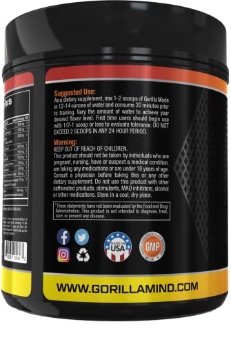 Gorilla Mode Pre Workout - Massive Pumps · Laser Focus · Energy · Power - L-Citrulline Gorilla MindBuy Supplements Australia