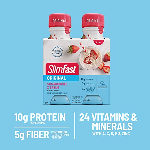 SlimFast Meal Replacement Shake, Original Strawberries & Cream, 10g of Ready to Drink Protein SlimFastBuy Supplements Australia