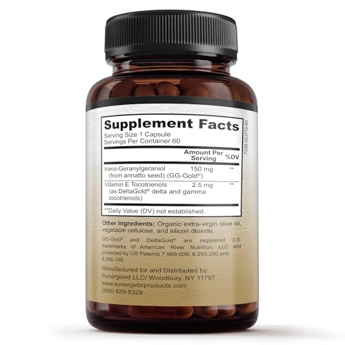 Premium Geranylgeraniol Supplement – GG-Gold 150mg with DeltaGold Vitamin E Tocotrienols SunergeticBuy Supplements Australia
