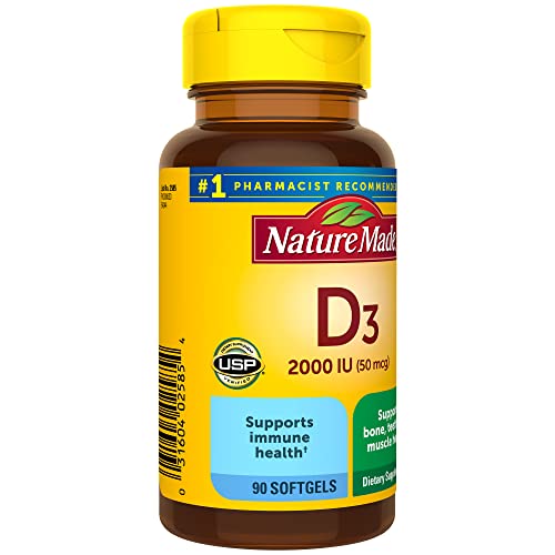 Nature Made Vitamin D3 2000 IU (50 mcg), Dietary Supplement for Bone, Teeth, Muscle Nature MadeBuy Supplements Australia