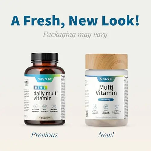 Snap Supplements Men's Multivitamins - Daily Vitamins & Minerals for Men - Vitamin D, B12, Zinc, Herbs & Vitamin C Snap Supplements