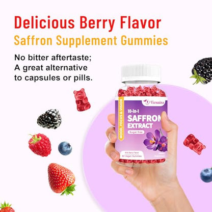 VZOXAINS 2 Pack Saffron Supplement Gummies, Sugar Free Saffron Extract with Magnesium VZOXAINSBuy Supplements Australia