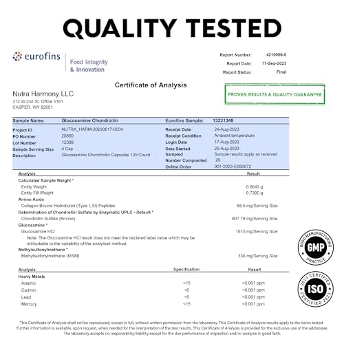 Glucosamine | Chondroitin | MSM | Collagen - 2800 mg Joint Support Supplement NUTRAHARMONYBuy Supplements Australia