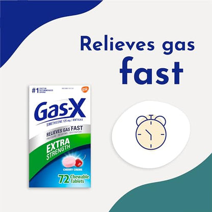 Gas-X Extra Strength Chewable Gas Relief Tablets with Simethicone 125 mg Gas-XBuy Supplements Australia