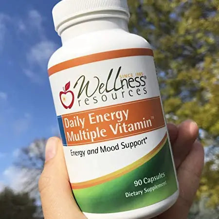 Wellness Resources Daily Energy Multiple Vitamin - 90 Capsules - Methylated Daily MTHFR Multivitamin Without Iron Wellness Resources