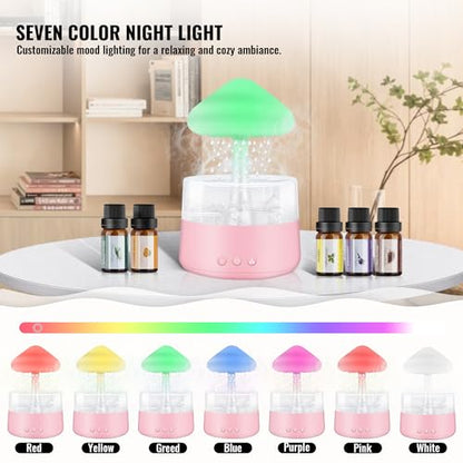Rain Cloud Humidifier Water Drip with 5 Essential Oils, Cloud Diffuser with 7 Changing Colors Night Lights EvCZenBuy Supplements Australia