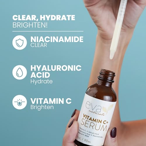 Eva Naturals Vitamin C Face Serum With Hyaluronic Acid - Anti Aging Serum Eva NaturalsBuy Supplements Australia
