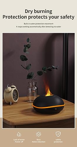 USB Oil Diffuser LED Flame Diffuser Humidifier Ultrasonic USB Flame Humidifier Essential Oil GenericBuy Supplements Australia