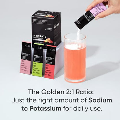 Sports Research Hydrate Electrolytes Powder Packets - Sugar-Free & Naturally Flavored Sports ResearchBuy Supplements Australia